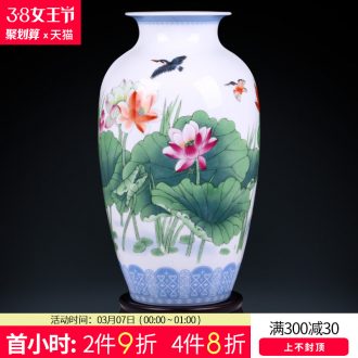 Jingdezhen ceramics vase Wang Yunxi hand painted blue and white porcelain blooming flowers Contemporary sitting room handicraft furnishing articles