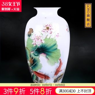 Jingdezhen ceramics vase imitation qing yongzheng blue bucket dragon grain mei bottles of Chinese style household adornment furnishing articles