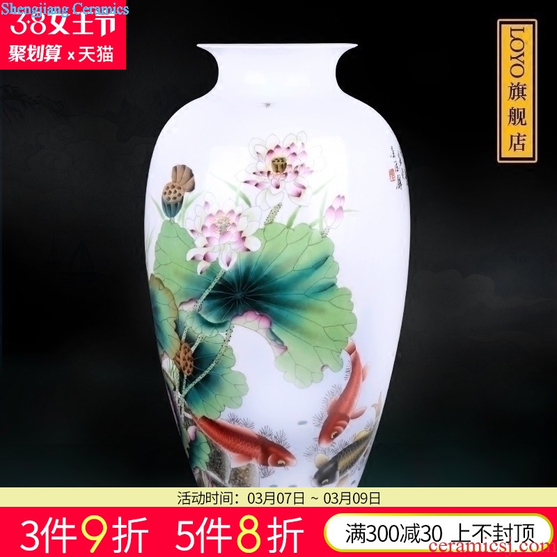 Jingdezhen ceramics vase imitation qing yongzheng blue bucket dragon grain mei bottles of Chinese style household adornment furnishing articles