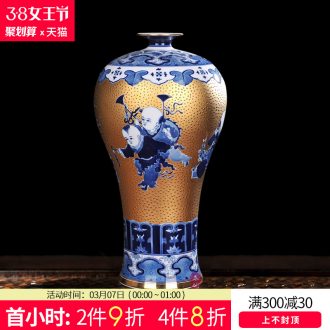 Jingdezhen powder enamel vase ceramic flower arrangement New Chinese style household adornment porch handicraft furnishing articles