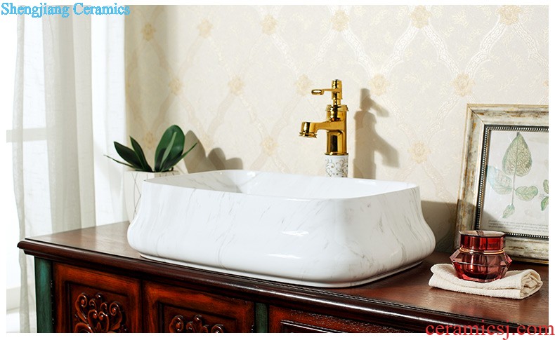 Koh larn, qi ceramic art basin on its oval sink european-style bathroom sinks marble basin