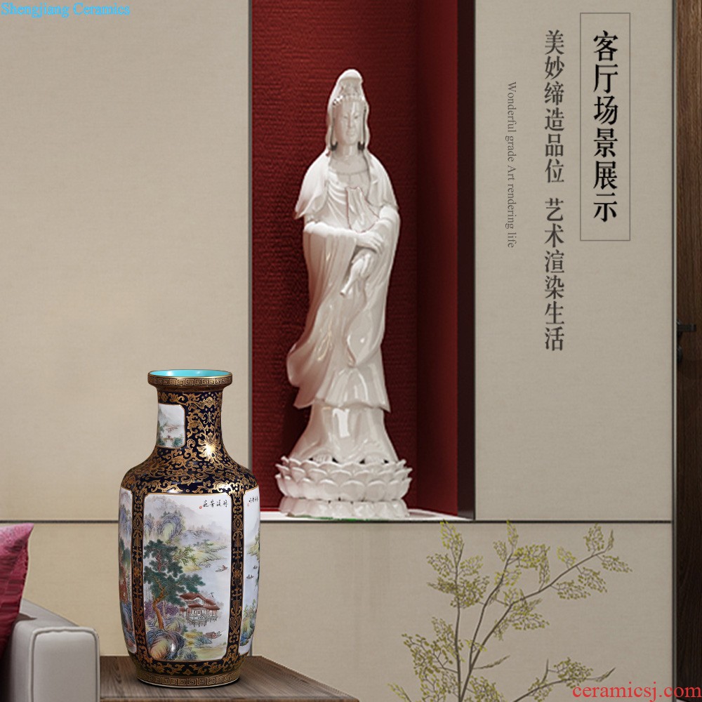 Jingdezhen ceramics archaize paint therefore ear gourd vases, Chinese style household sitting room porch decoration craft gift