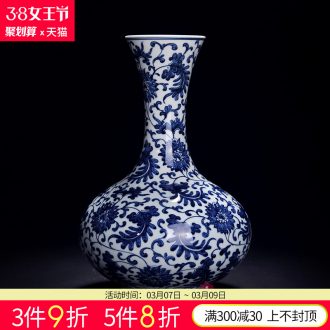 Jingdezhen ceramics vase furnishing articles Famous hand-painted kiln landscape picture tube of new Chinese style porch decoration