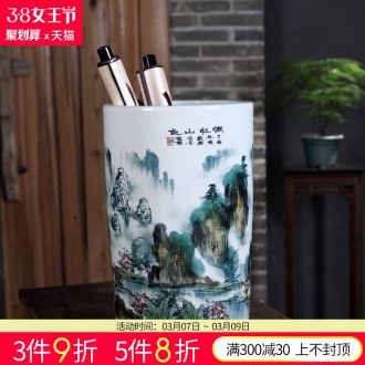 Jingdezhen ceramics furnishing articles hand-painted vases, flower arranging lucky bamboo sitting room porch decoration of Chinese style household ornament