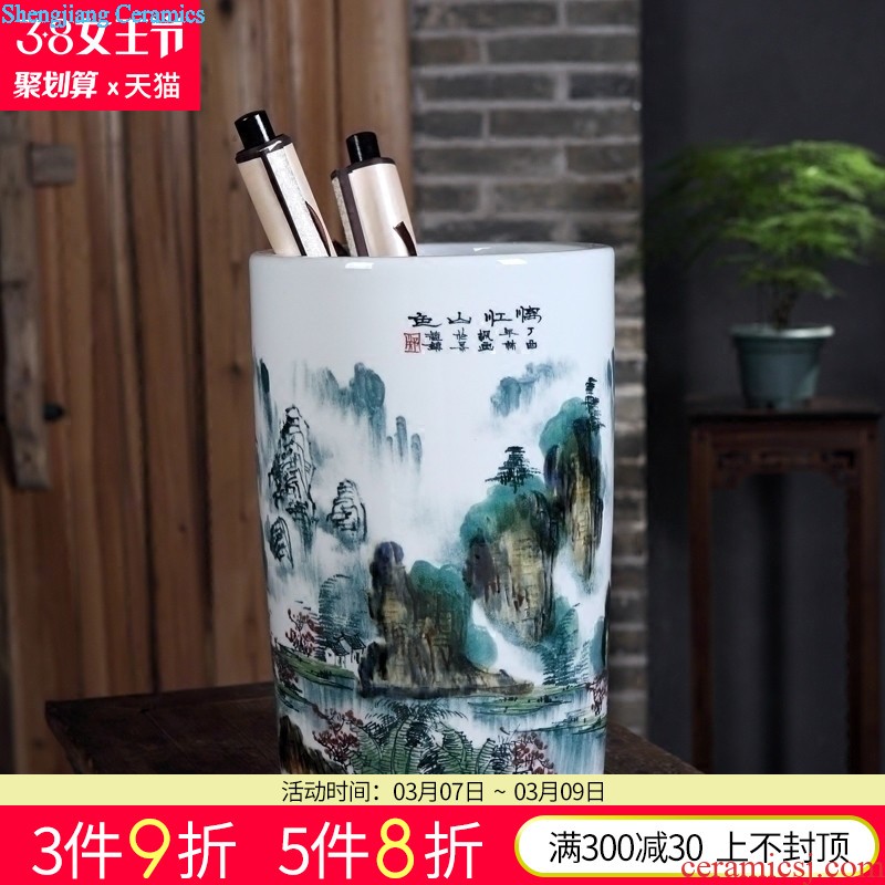 Jingdezhen ceramics furnishing articles hand-painted vases, flower arranging lucky bamboo sitting room porch decoration of Chinese style household ornament