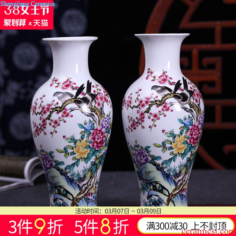 Jingdezhen ceramics Hand-painted scenery blue and white porcelain vase thin body new sitting room of Chinese style household porcelain decoration furnishing articles