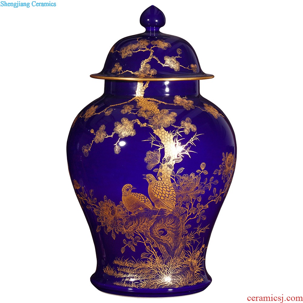 Jingdezhen ceramics furnishing articles hand-painted one hundred good vase sitting room of Chinese style household adornment wedding gift