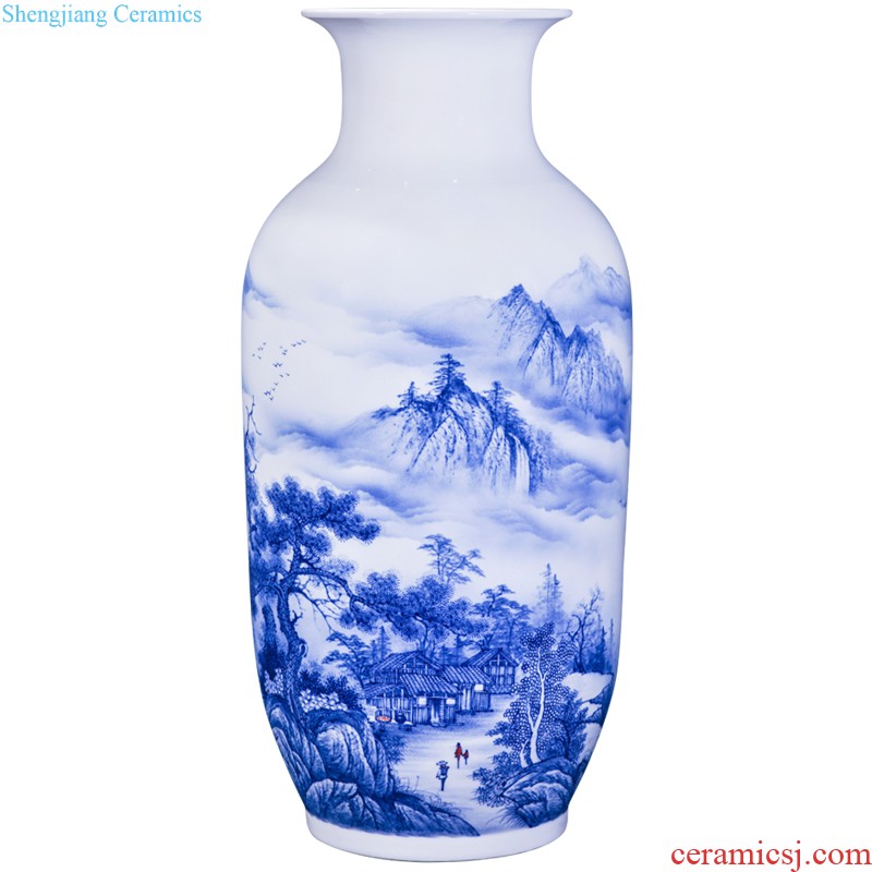 Jingdezhen ceramics hand-painted pastel flower arranging landing big new Chinese style household vase sitting room bedroom collection furnishing articles