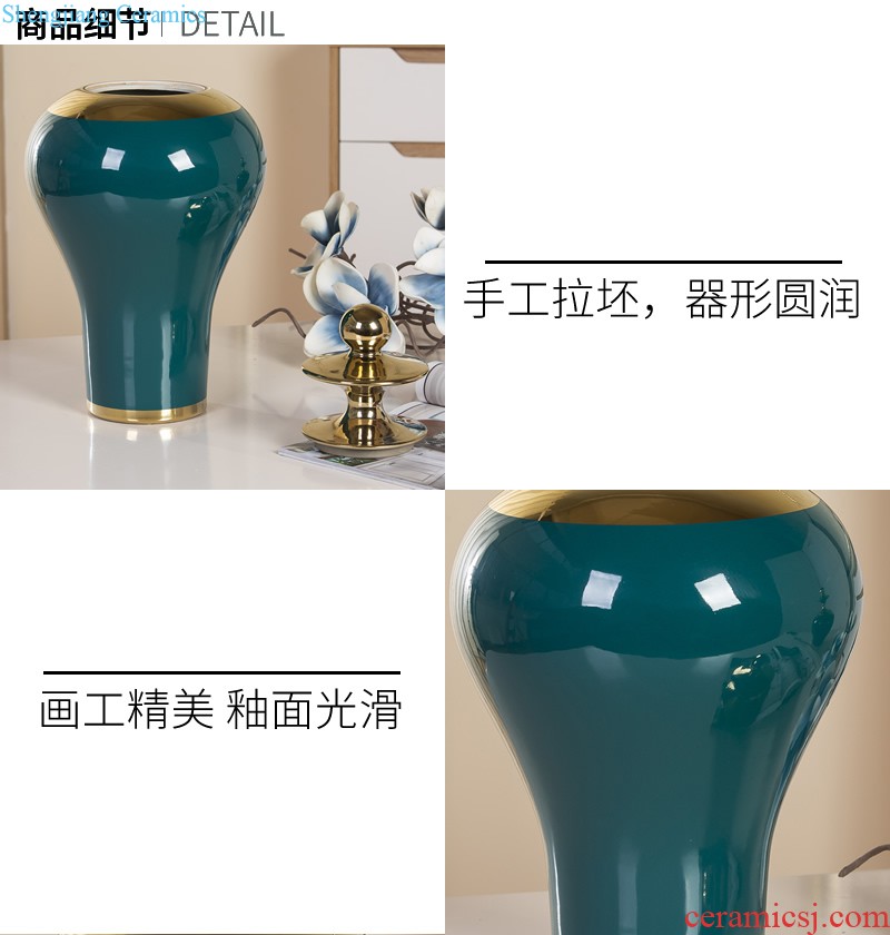 Jingdezhen ceramics vase dried flower adornment furnishing articles north European American creative flower POTS sitting room decoration