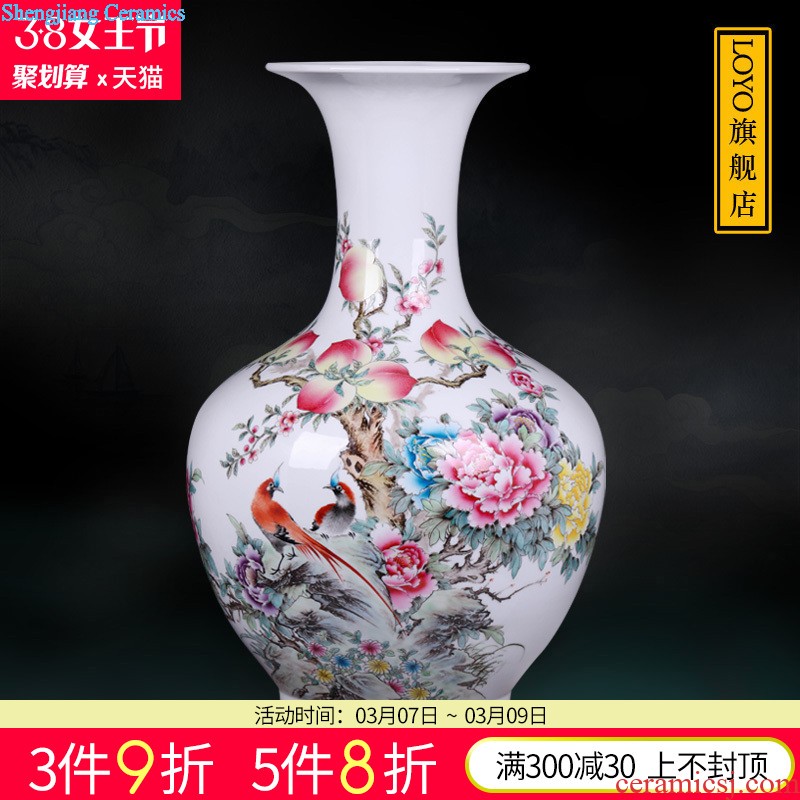 Le optimal jingdezhen hand-painted color ink landscape ceramic vases, flower receptacle modern new Chinese style household crafts are sitting room