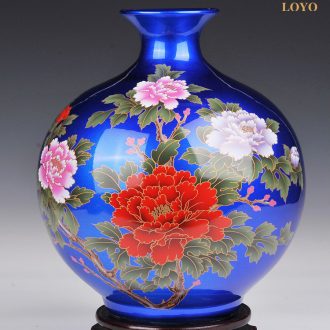 Jingdezhen ceramics vase hand-painted archaize large sitting room of Chinese style household flower arrangement of blue and white porcelain decoration furnishing articles