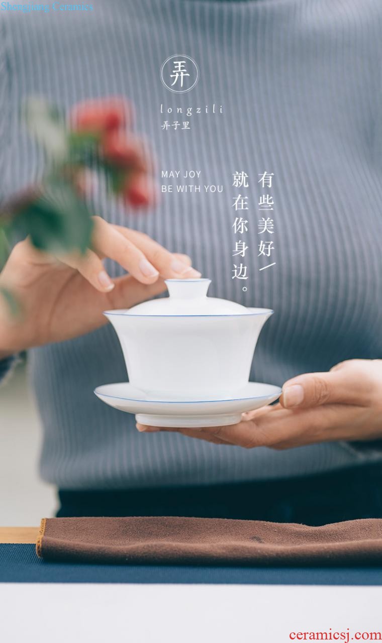 Jingdezhen porcelain sample tea cup kung fu master cup single cup thin foetus ceramic cups manual small personal tea cup