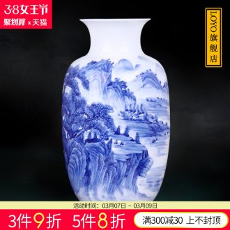 Jingdezhen porcelain furnishing articles Hand-painted ceramic vases, flower arrangement, new Chinese style living room TV ark adornment ornament