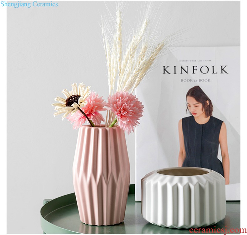 Nordic ins creative wine wind household decorative vase furnishing articles furnishing articles restaurant table dry flower arranging flowers ceramic vase