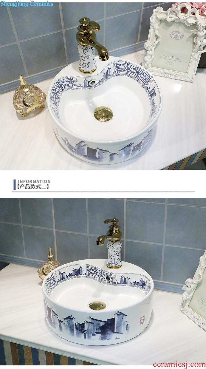 North European creative round the stage basin Lavabo of household toilet ceramic wash basin to art trumpet