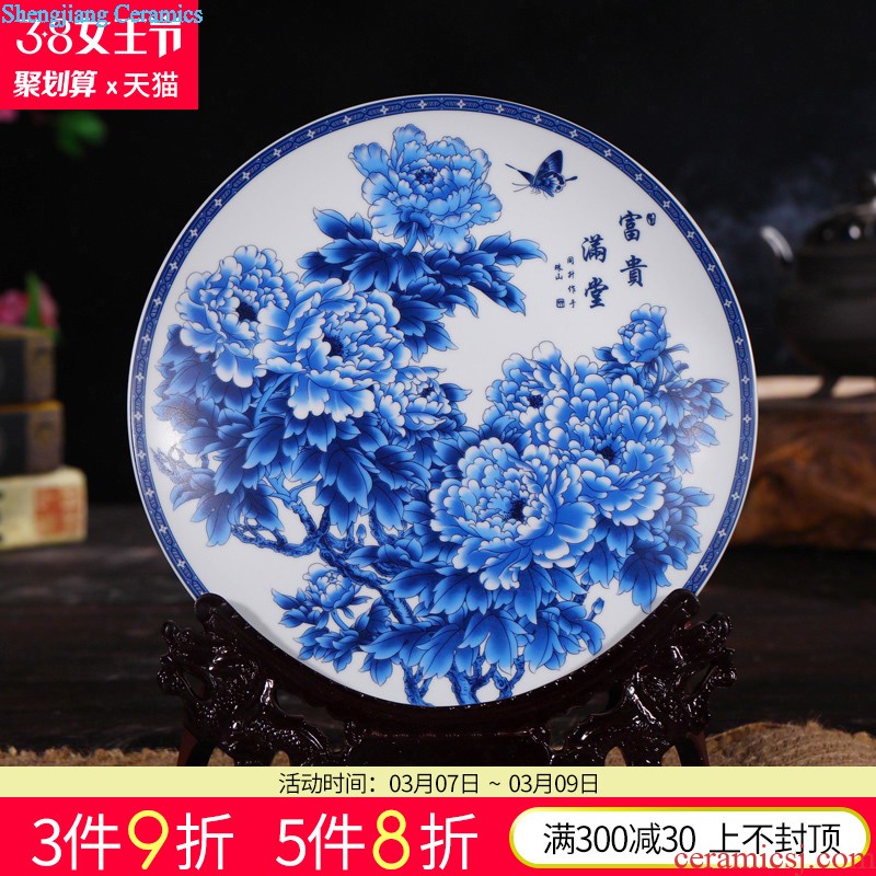 Blue and white porcelain of jingdezhen ceramics furnishing articles puer tea storage jar snack jars Home sitting room accessory products