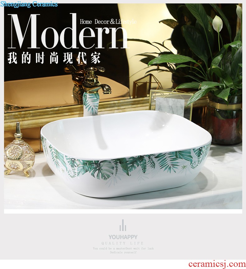 Jingdezhen square ceramic art basin stage basin of restoring ancient ways of household toilet lavabo ou wash basin