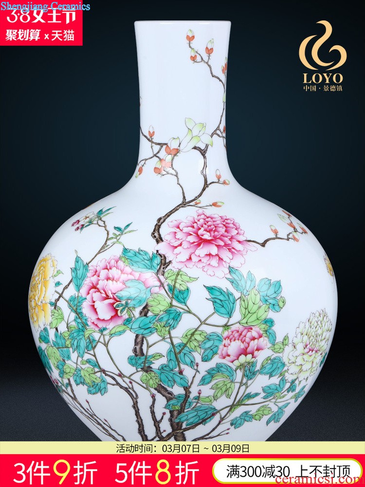 Jingdezhen ceramics imitation qing qianlong beaming plum colored enamel bottles of Chinese style household furnishing articles wedding gift