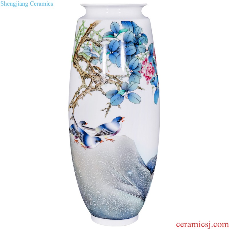 Jingdezhen ceramics hand-painted table vases, new Chinese style living room TV cabinet porch decoration collection furnishing articles