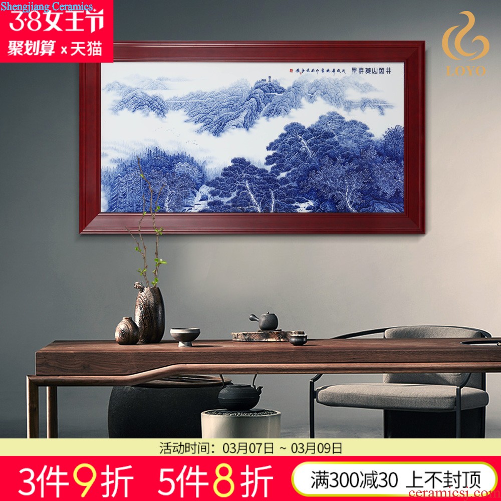 Jingdezhen ceramics hand-painted adornment picture sitting room porch background wall paintings of Chinese style household adornment that hang a picture