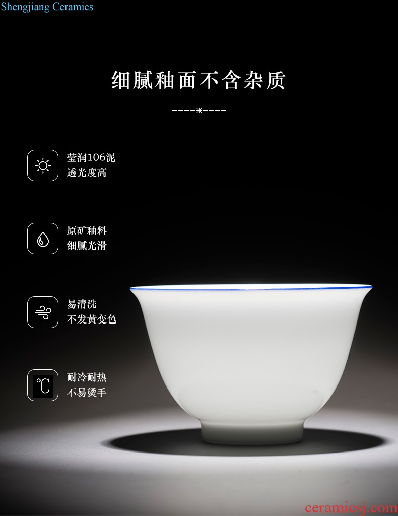 Jingdezhen porcelain sample tea cup kung fu master cup single cup thin foetus ceramic cups manual small personal tea cup