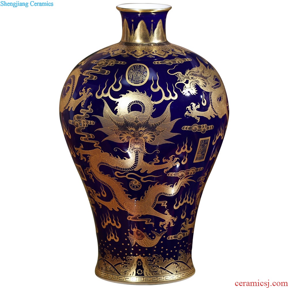 Archaize of jingdezhen ceramics powder enamel handpainted flower gourd vases, Chinese style living room decorations TV ark furnishing articles