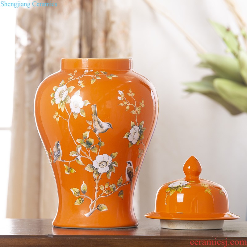 Jingdezhen ceramics hand-painted modern new Chinese vase flower arrangement sitting room home furnishing articles on your table