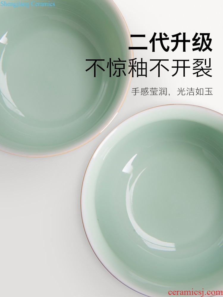 Jingdezhen kung fu tea cups kiln hand-painted teacup sample tea cup single glass ceramic tea set firewood building masters cup