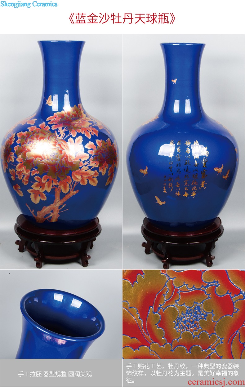 Jingdezhen ceramic antique color ink famous hand-painted vases bonanza Chinese style home sitting room adornment is placed