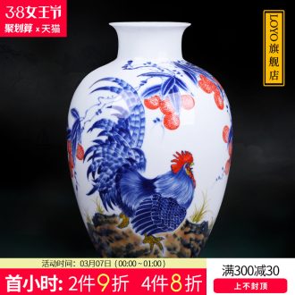 Jingdezhen ceramics vase furnishing articles Pastel landscape decoration new Chinese style household living room TV cabinet