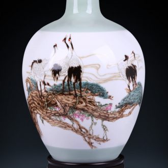 Jingdezhen ceramics hand-painted vases laughs a pastel New Chinese style household adornment rich ancient frame furnishing articles