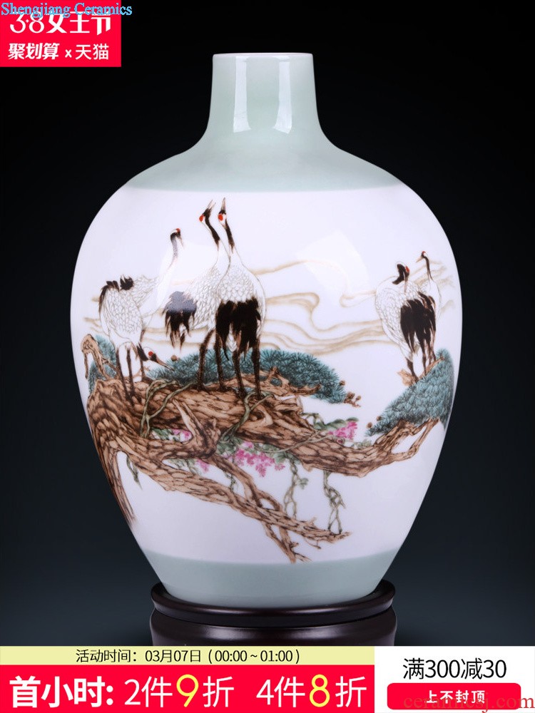 Jingdezhen ceramics hand-painted vases laughs a pastel New Chinese style household adornment rich ancient frame furnishing articles