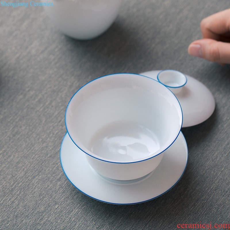 Jingdezhen porcelain sample tea cup kung fu master cup single cup thin foetus ceramic cups manual small personal tea cup