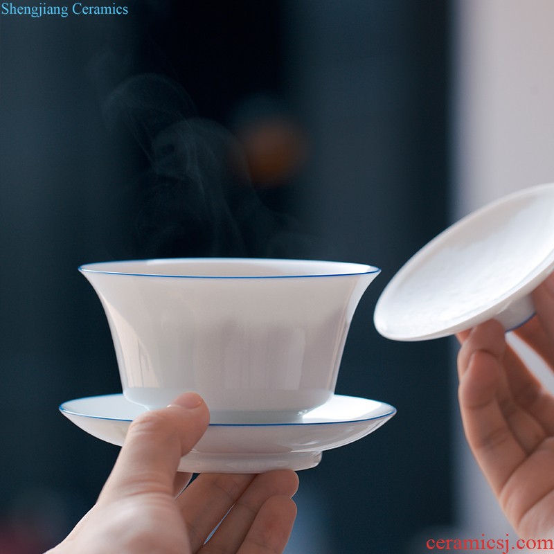 Jingdezhen porcelain sample tea cup kung fu master cup single cup thin foetus ceramic cups manual small personal tea cup