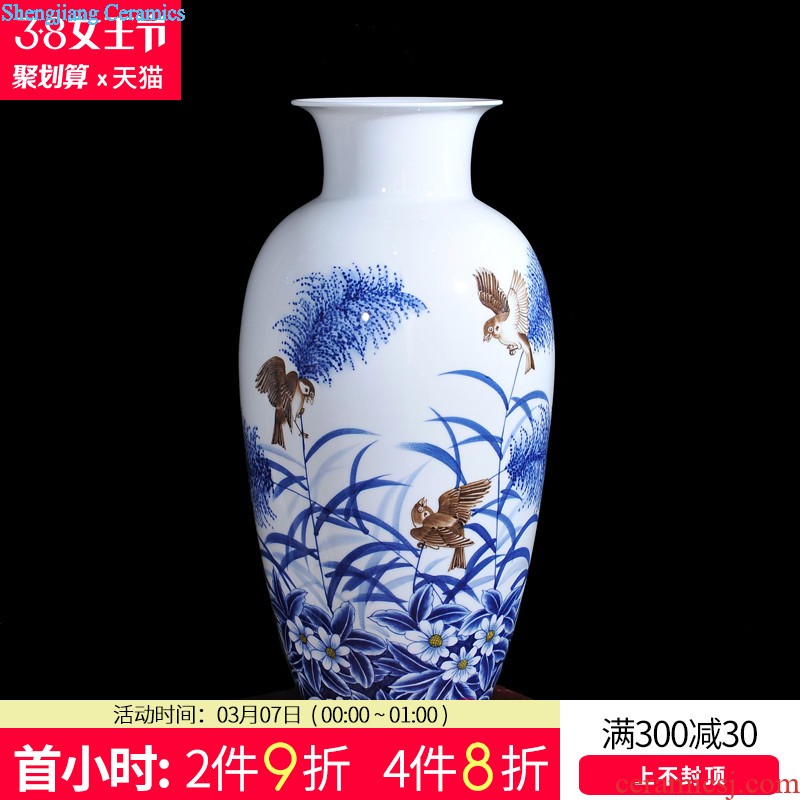 Jingdezhen ceramics Dong-ming li hand-painted enamel vase The peaceful village household act the role ofing is tasted handicraft furnishing articles