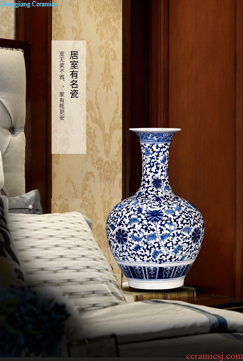 Jingdezhen ceramics large sitting room pastel landscapes of large vases, antique Chinese style household decorative furnishing articles