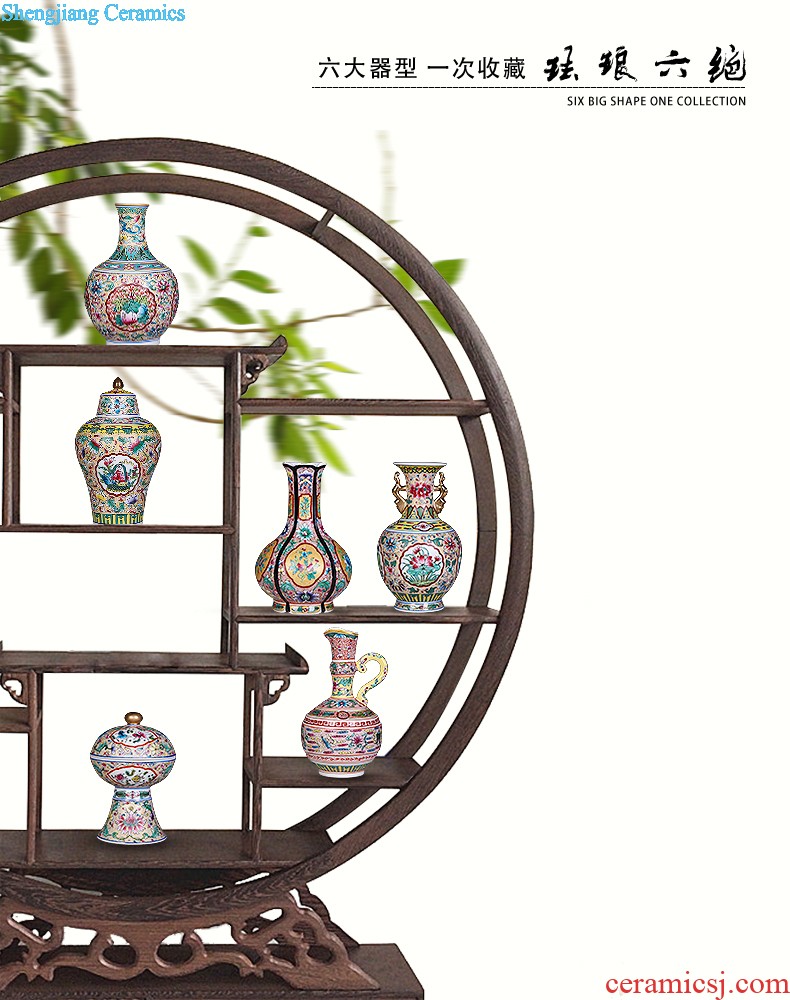 Jingdezhen ceramics hand-painted vases, flower arranging Chinese style household adornment rich ancient frame sitting room place a wedding gift