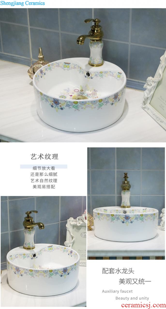 Ceramic face basin stage basin Lavabo square the pool that wash a face wash basin bathroom home art POTS of flowers and birds