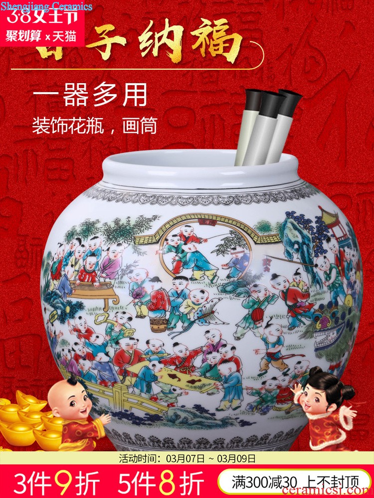 Jingdezhen ceramics vases, flower arranging modern Chinese style household furnishing articles crystal glaze handicraft sitting room wine accessories