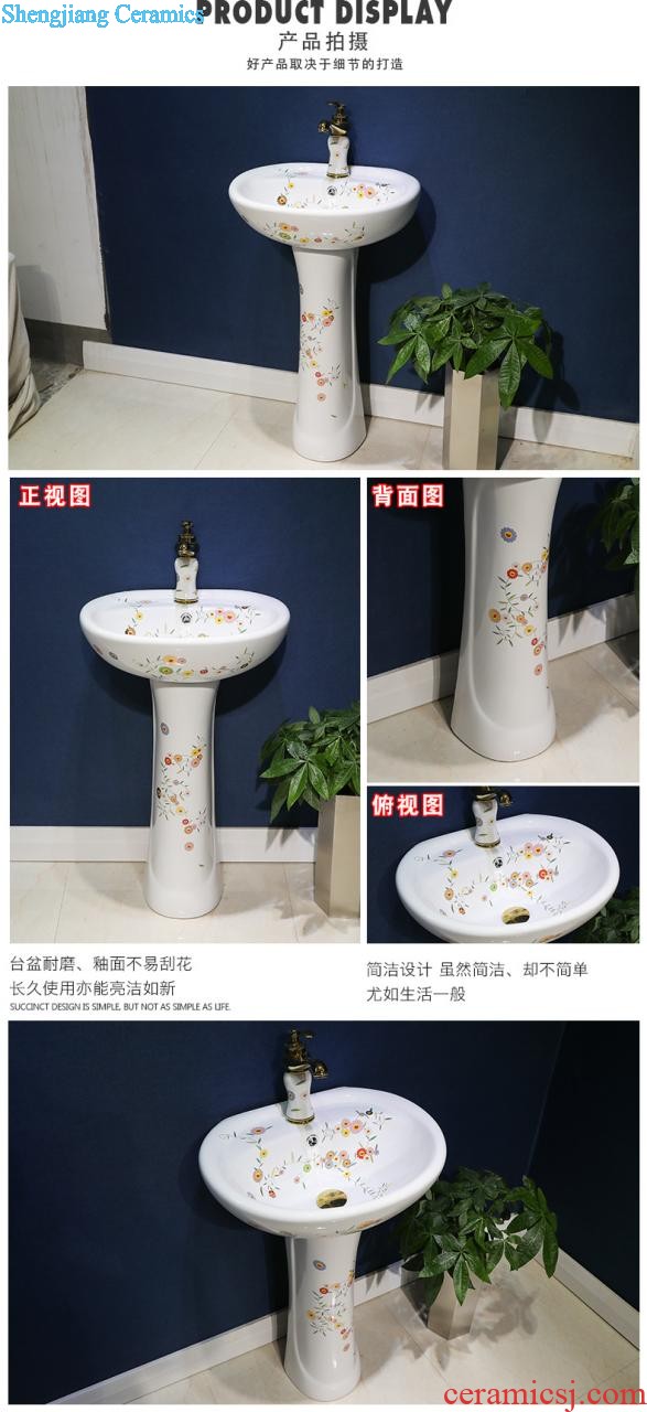 Post, neat small pillar basin of Chinese style restoring ancient ways ceramic column type lavatory small family floor sink basin