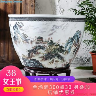 033 jingdezhen ceramic large colored enamel vase Modern household adornment handicraft furnishing articles in the living room