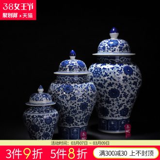 Jingdezhen ceramics red bottle gourd vases large new living room TV cabinet decoration of Chinese style household furnishing articles