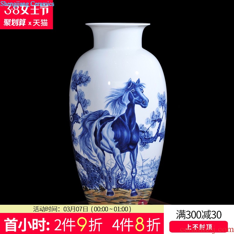 Jingdezhen ceramics masters hand-painted khe sanh late vase Chinese style household crafts sitting room adornment is placed