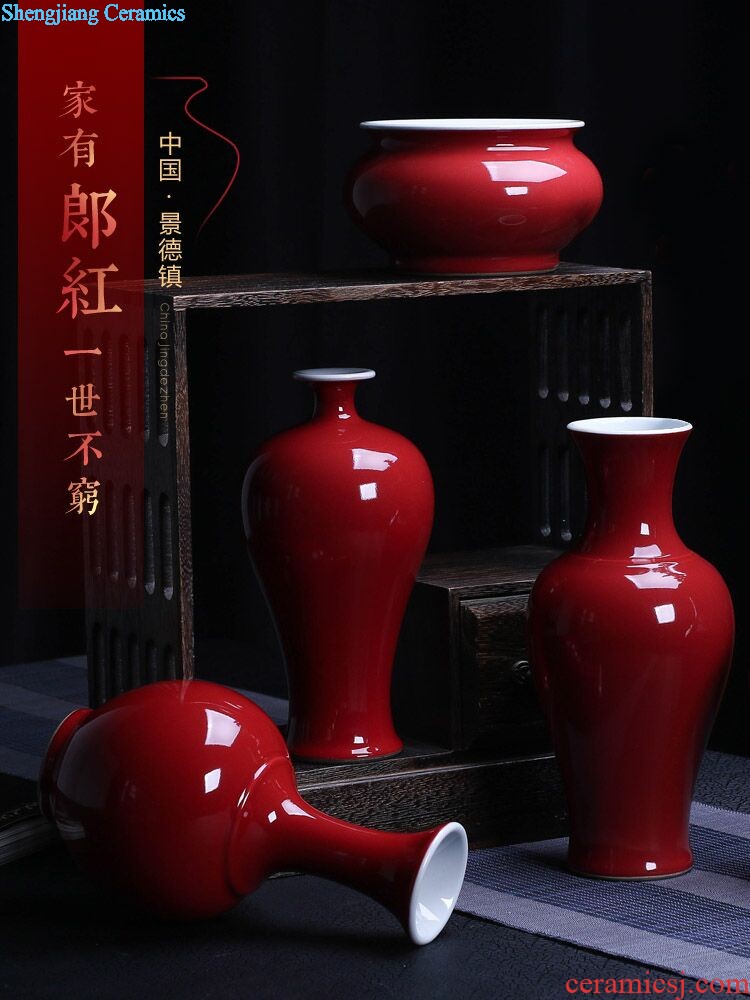 Jingdezhen ceramics vases, flower arranging furnishing articles of modern Chinese style household living room TV cabinet decoration wedding gift