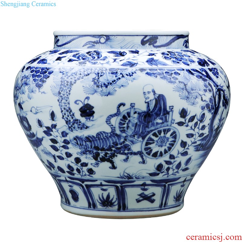 Jingdezhen ceramic vase furnishing articles by hand-painted sabingga sukdun dergici jimbi vases, flower arranging the modern Chinese style living room decorations