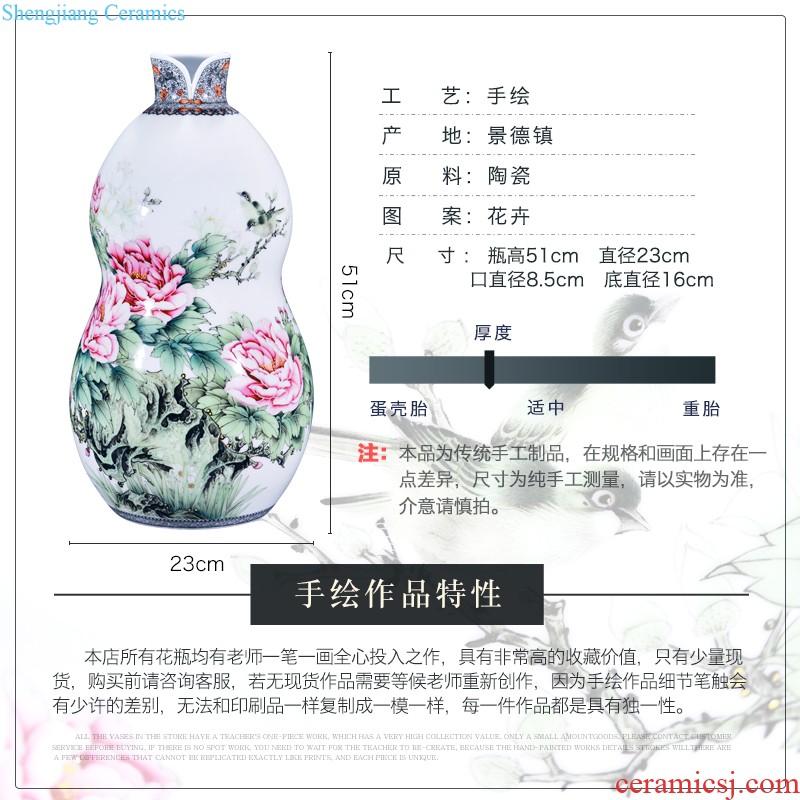 Jingdezhen ceramic color bucket longnu vase sitting room the bedroom TV ark of new Chinese style household decorative items furnishing articles