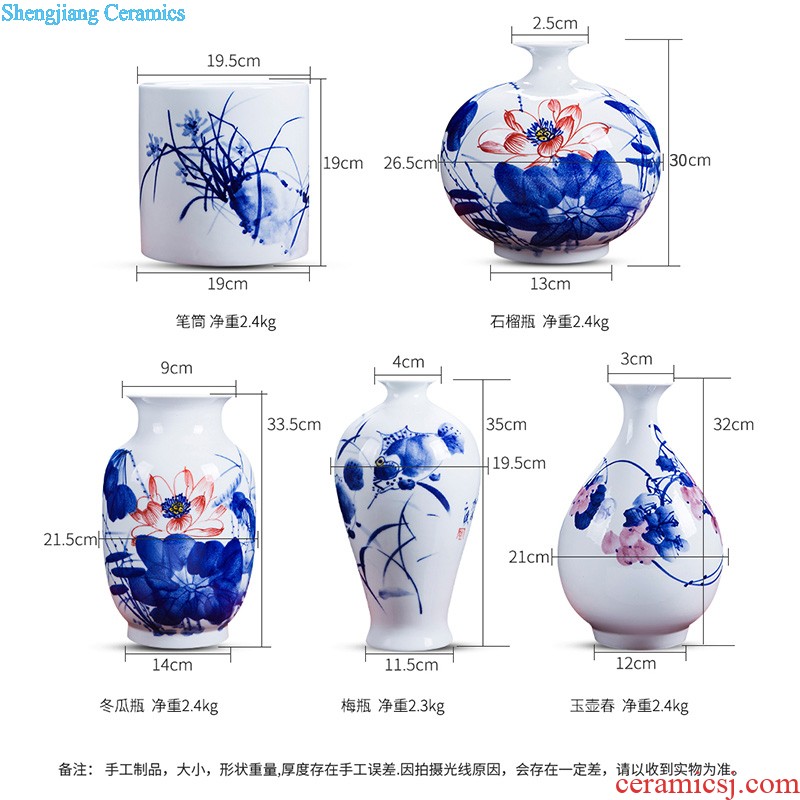 Jingdezhen ceramics hand-painted color ink every year more than the French vase hotel family sitting room adornment is placed