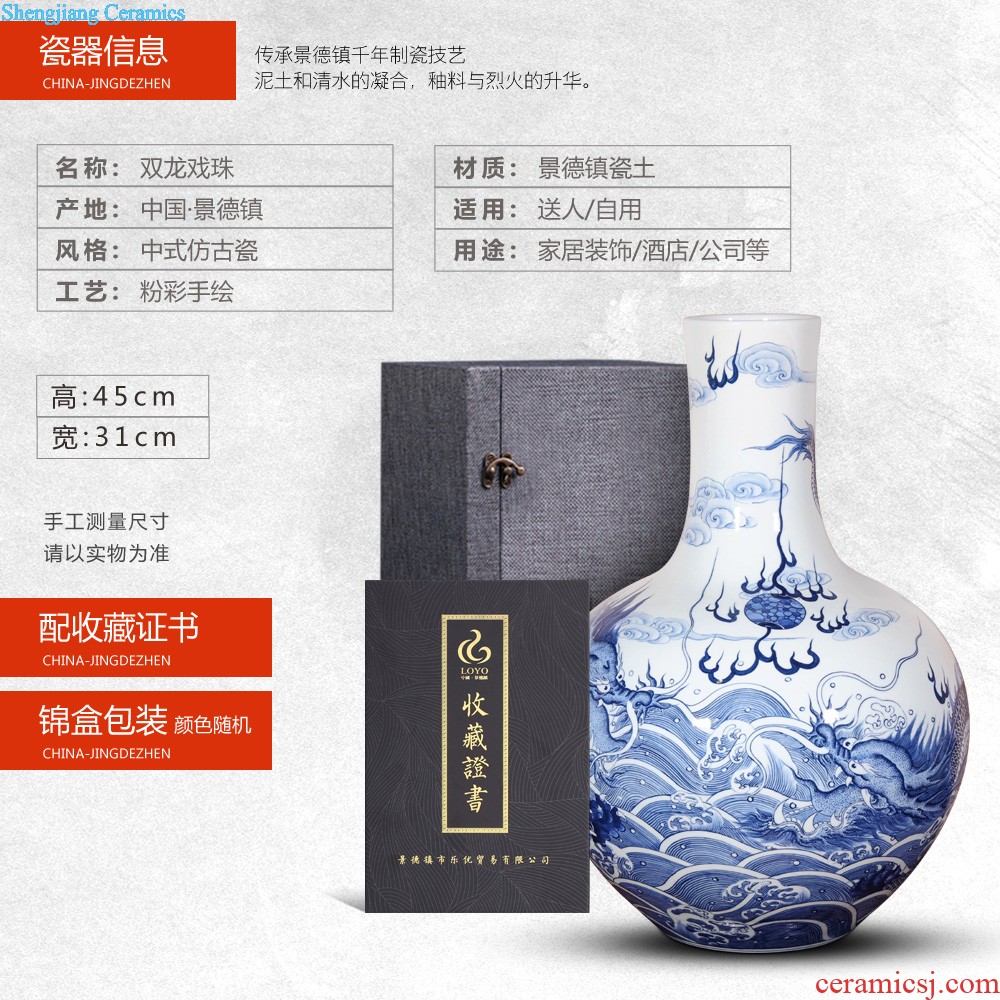 Jingdezhen ceramics powder enamel antique flower vase the celestial sphere sitting room of Chinese style household flower arranging jewelry collection furnishing articles