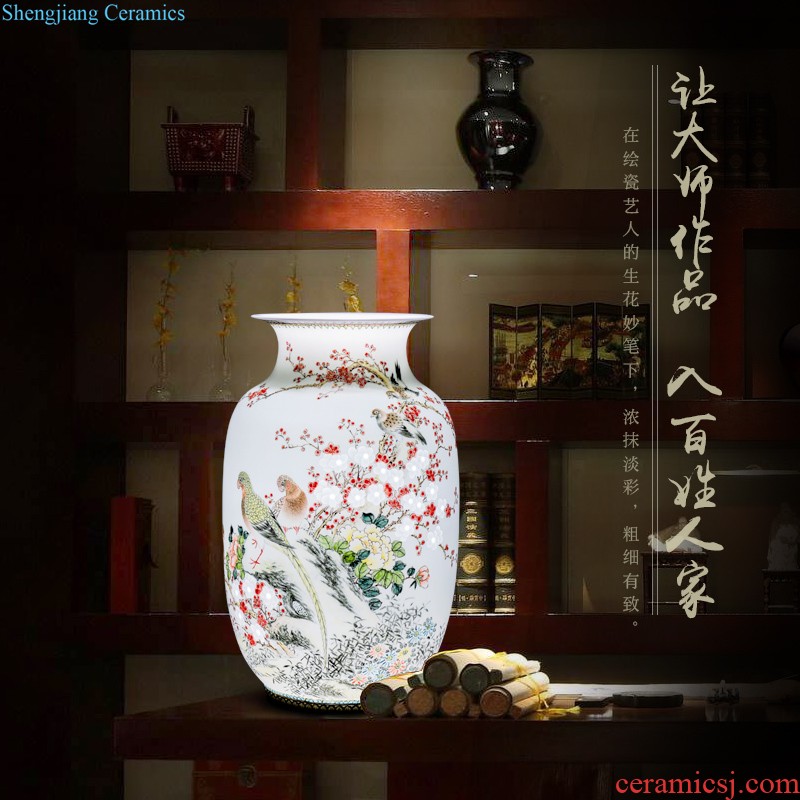 Master of jingdezhen ceramics hand-painted pastel lad collection of new Chinese style household sitting room adornment is placed the vase