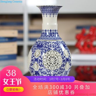 Blue and white porcelain vases, flower arrangement sitting room 477 jingdezhen ceramics Chinese hand-painted antique porcelain home decoration